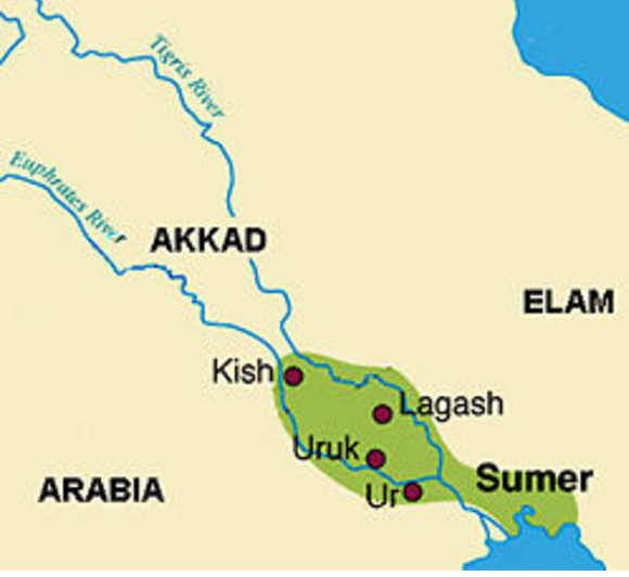 Map of Sumer